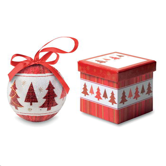 Kerstbal Rood/Wit