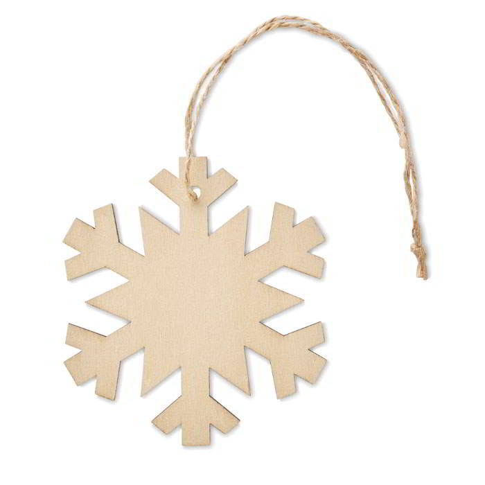 Houten Sneeuwvlok met touwtje