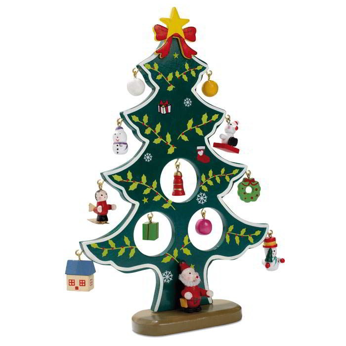 Houten Kerstboom met hangers