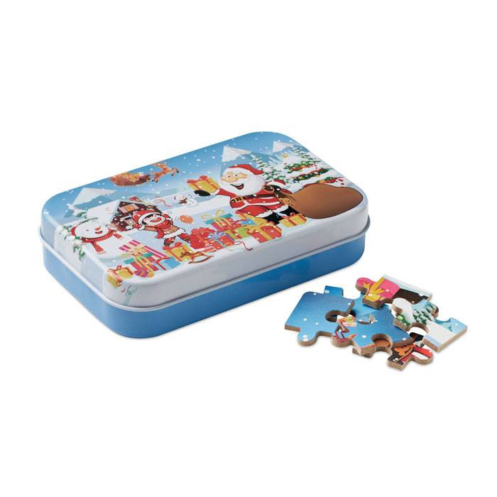 Kerstpuzzel in Blik