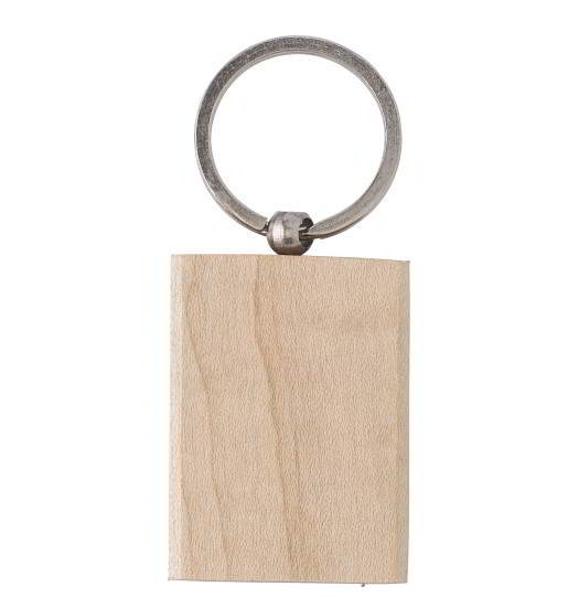 Houten Sleutelhanger Vierkant