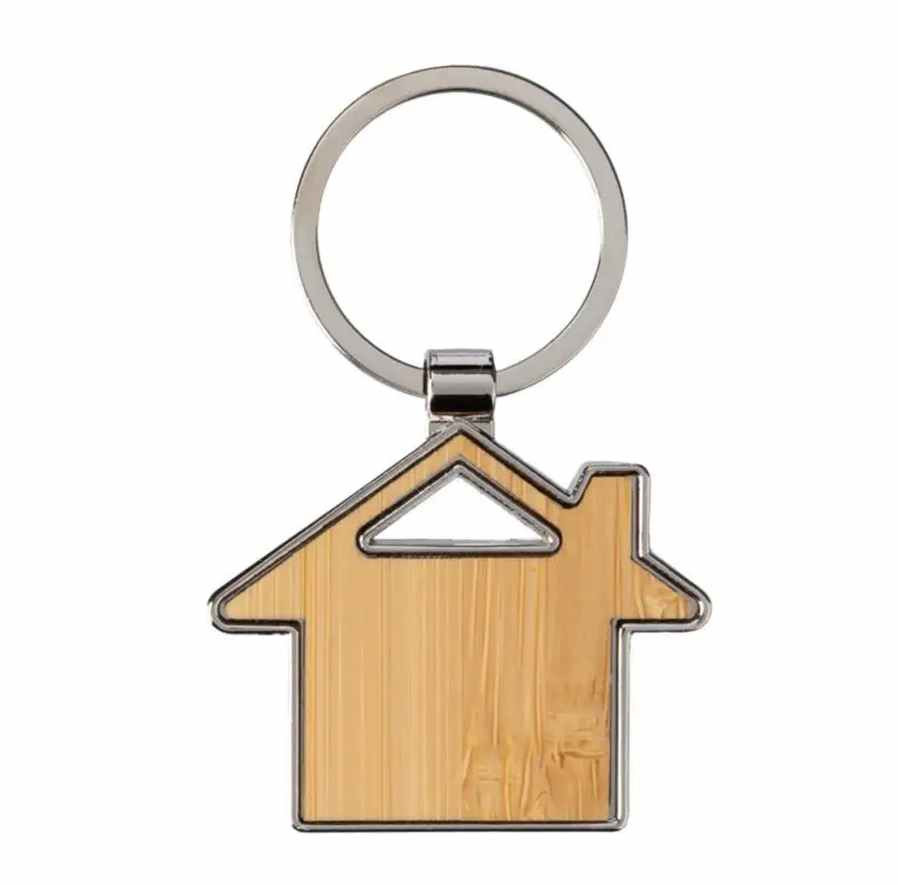 Sleutelhanger Bamboe /Metaal Huisje