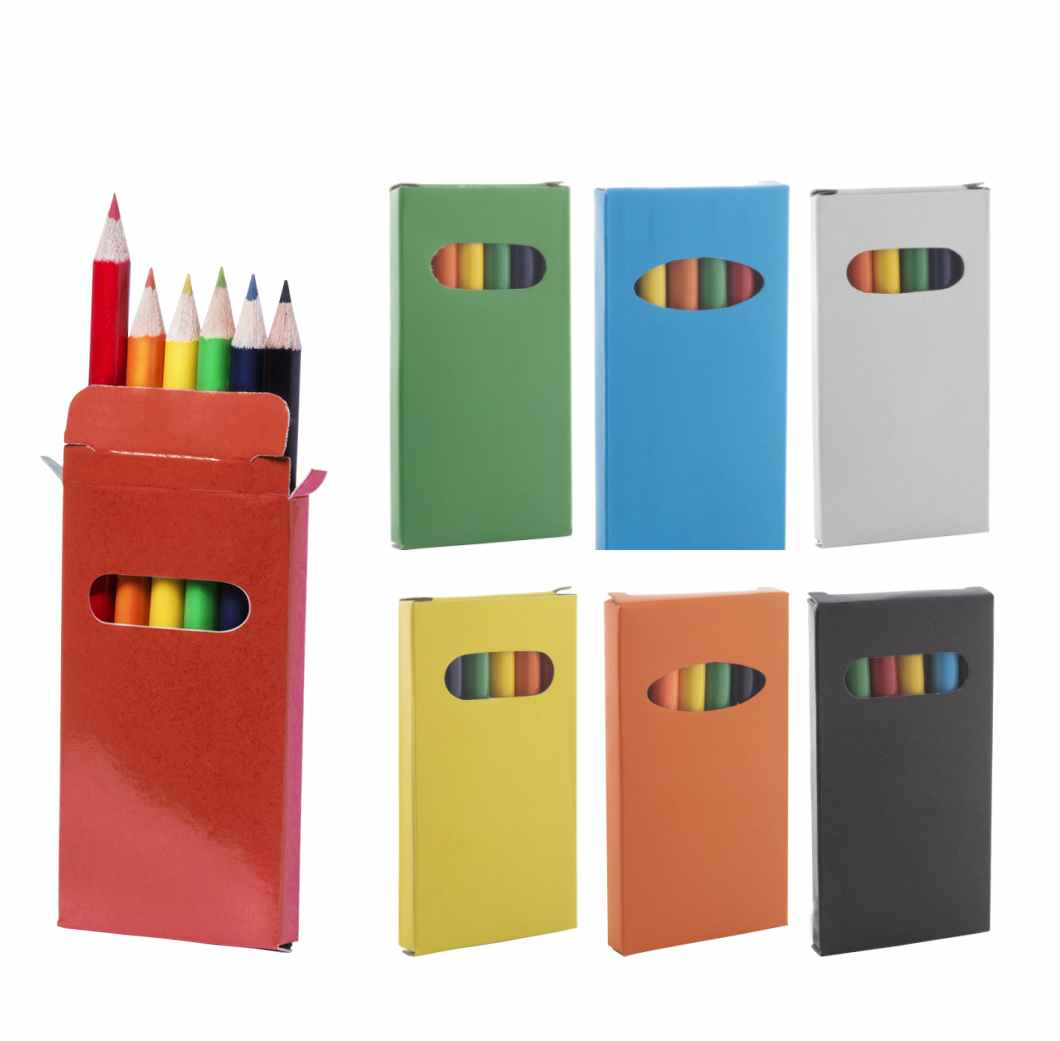 6 Kleurpotloden in Gekleurd doosje
