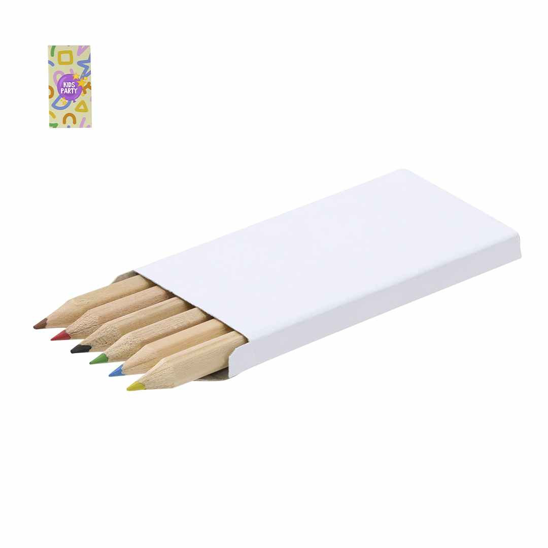 6 Kleurpotloden in Wit doosje