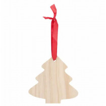 Houten kerstboom met lint
