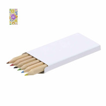 6 Kleurpotloden in Wit doosje